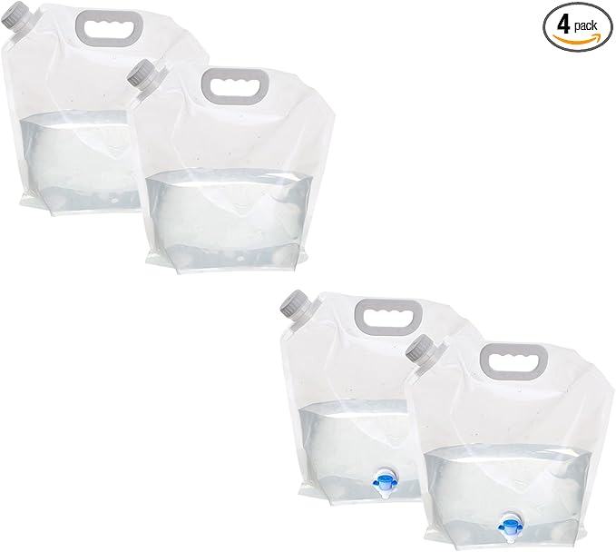 Collapsible Water Jug Container Outdoor Folding Water Bag for Camping, Hiking, and Emergency Preparedness Portable Leakproof Water Reservoir with Spout and Collapsible Design (1.3 Gal)