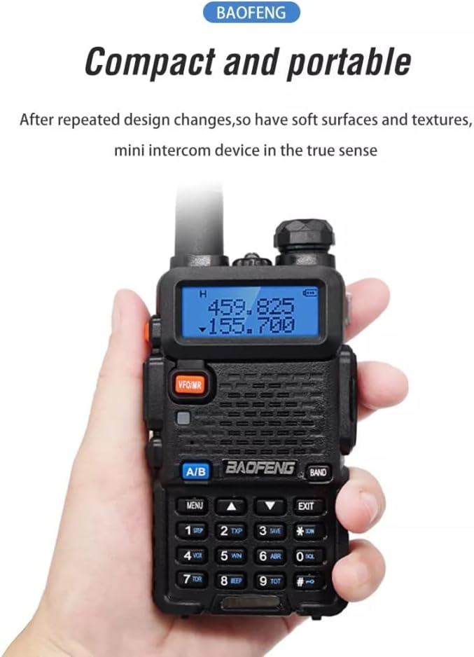 BAOFENG UV-5R Radio Handheld Dual Band Long Range Portable VHF/UHF 5W Walkie Talkie