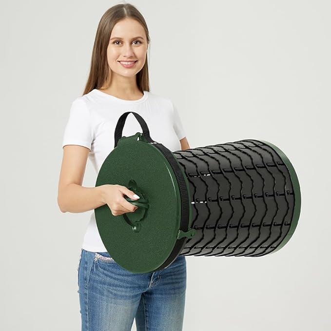 Portable Toilet - 19.7" H Adjustable Foldable Camping Toilet, Luggable Loo with Lid, Strap,Toilet Bag for Camping, Hiking, Travel and Car