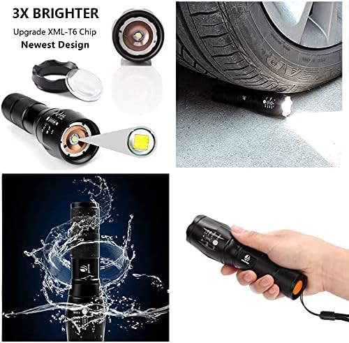 yIFeNG Tactical Flashlight Led Flashlight High Lumens S1000 - T6 Upgraded Flash Light Ultra Bright with Zoomable 5 Modes, Camping Accessories for Outdoor Emergency Gear (2 Pack)