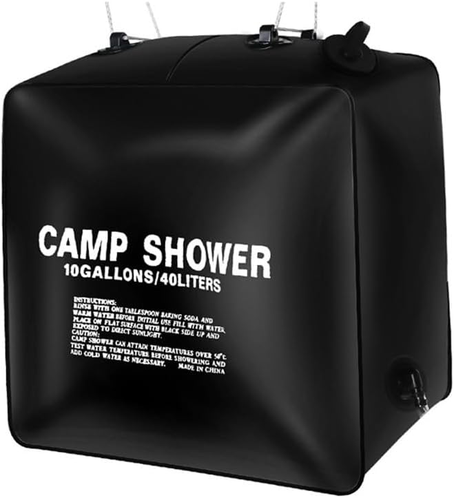 DS. DISTINCTIVE STYLE Camping Shower Bag 10 Gal/40 L Portable Solar Shower Bag with Removable Hose and On-Off Switchable Shower Head for Camping, Hiking, Traveling, Beach Swimming