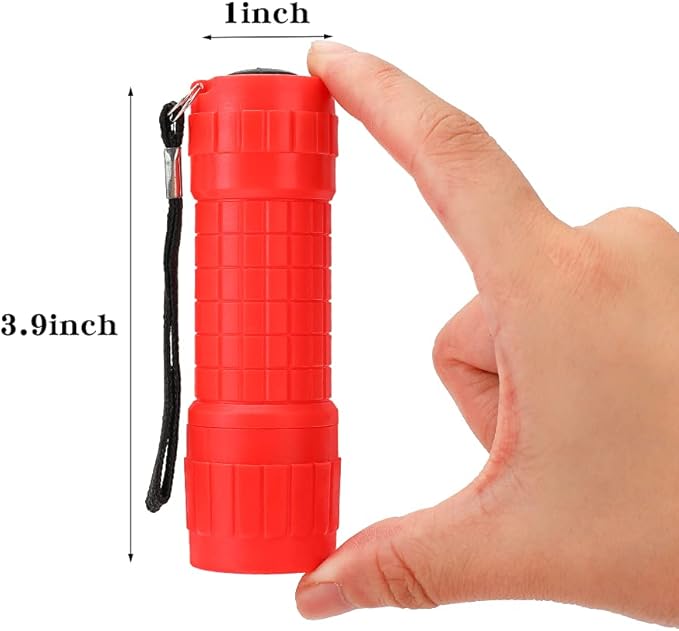 KunHe 5 Pack Plastic Small Mini LED Flashlight COB Flashlights for Kids 100 Lumen with Batteries High CRI for Bright Flash Light Party Favors Christmas Gifts Stocking Stuffers