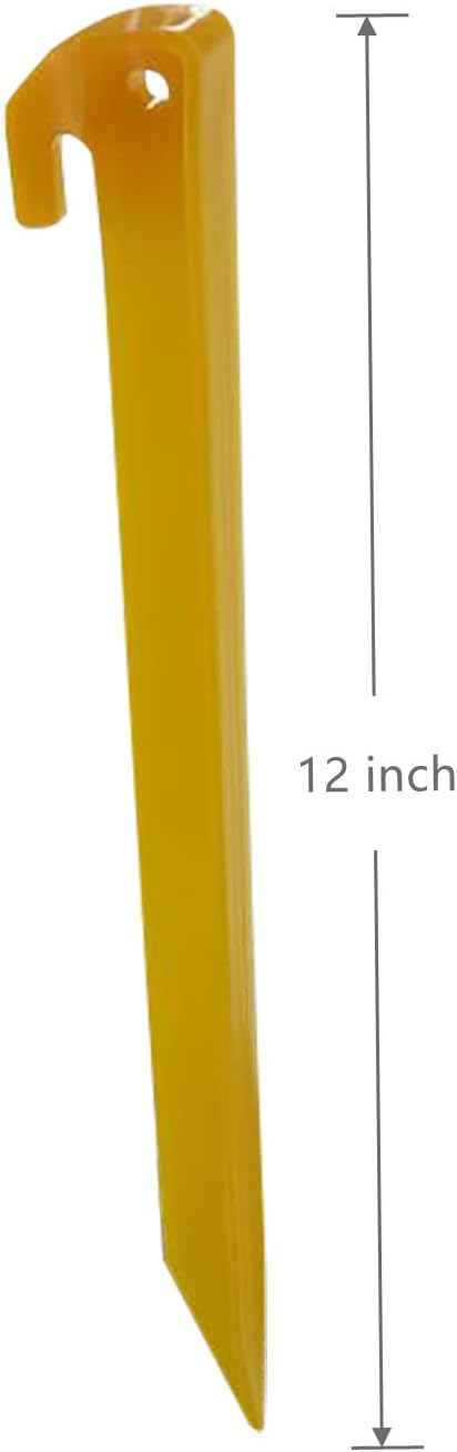 12 Inch Plastic Tent Stakes -24 pcs Heavy Duty and Larger Durable Tent Pegs Spike Hook for Campings Outdoor and Garden Lawn, Sturdy Canopy Stakes Accessories Suitable for Sand Beach Woods