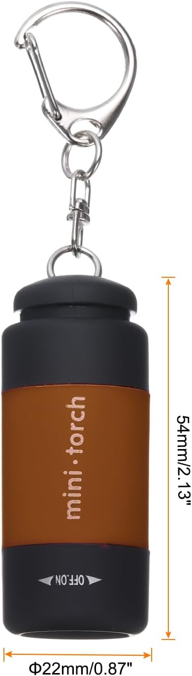 PATIKIL Mini Keychain Flashlight, Pocket LED Flashlight Portable Torch USB Rechargeable for Outdoor Camping Party, Brown