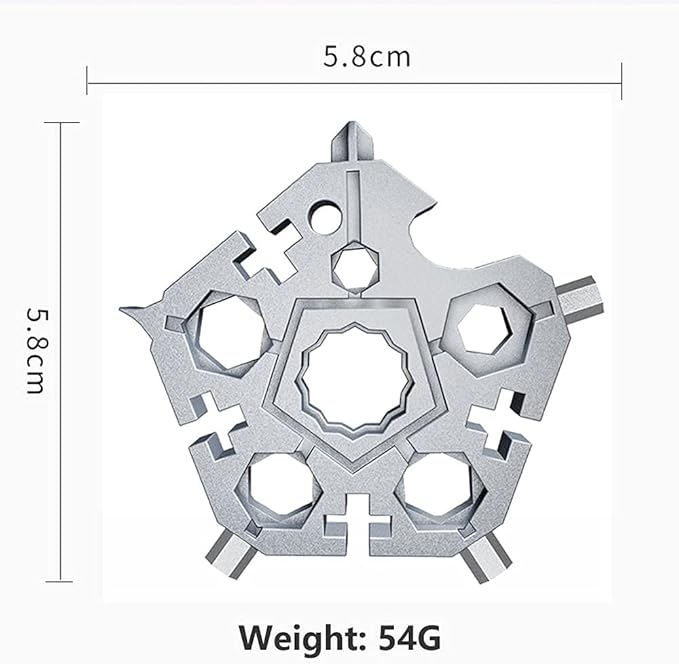 23- in-1 Pentagonal Pocket Tool, 2021 Snowflake Multitool Tool with Stainless Steel, Outdoor Tool for Drill Drive, Screwdriver, Bottle Opener, Wrench, Bicycle Spokes, ETC Gifts for Father Boyfriend
