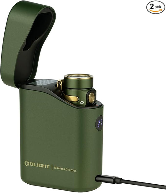 OLIGHT Baton4 Premium Edition EDC Flashlights 1300 Lumens with Type-C Charging Box, Powered By Rechargeable Battery, Small Bright Flashlight IPX8 Waterproof for Camping Emergencies Outdoors (OD Green)