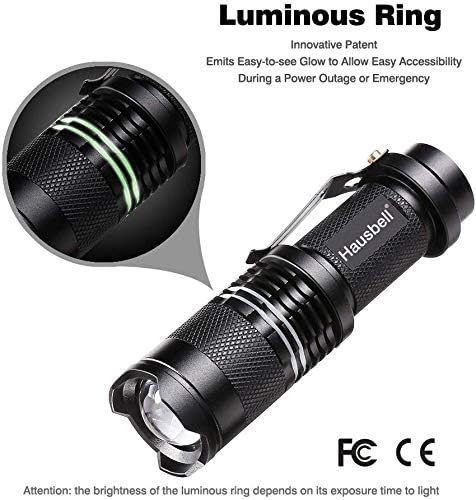 HAUSBELL Flashlights, Handheld Flashlights, Upgraded 7W Mini LED Flashlights, Tactical Flashlights High Lumens, Zoomable 3 Modes Flash Light for Kids Indoor Outdoor Hiking Camping, 8 Pack