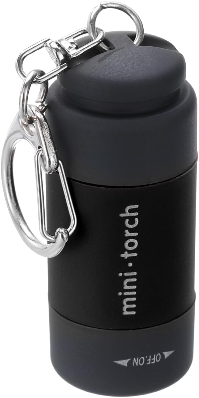 PATIKIL Mini Keychain Flashlight, Pocket LED Flashlight Portable Torch USB Rechargeable for Outdoor Camping Party, Black
