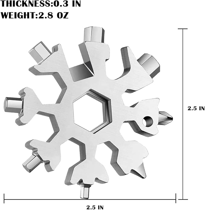 20 In 1 Snowflake Multi Tool, Cool stocking stuffers for men Christmas Gift,Unique Gift for Men Dad Women