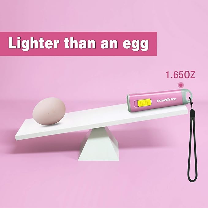 EverBrite Kids Flashlight, Mini LED Flashlight, Plastic Torch Use for Emergencies, Camping, Outdoor with Lanyard 3AAA Battery Included, Pink