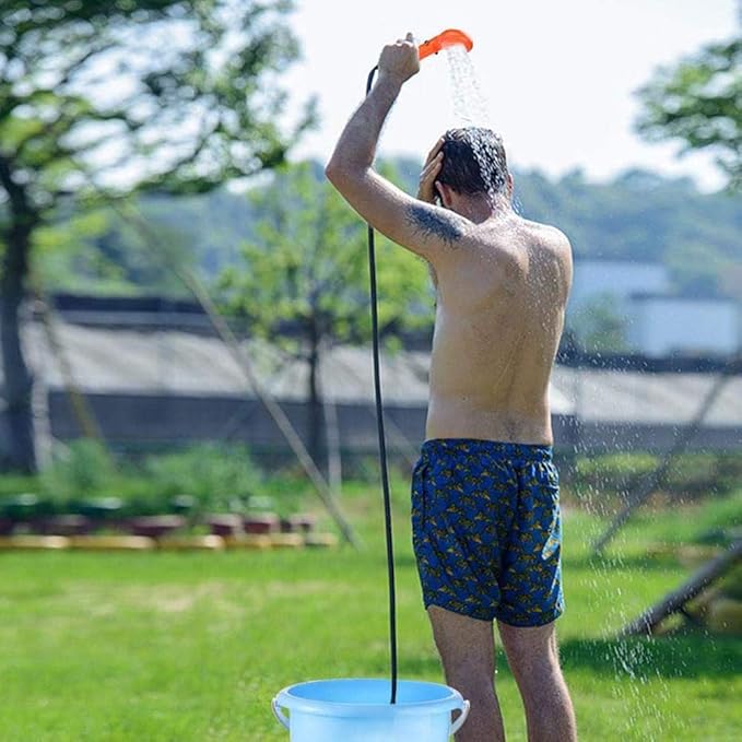 Camping Shower Portable Outdoor Shower Kit 12V Car Plug Vehicle Mounted Shower Kit for Camping Travel, Outdoor Camp Showerhead Kit with Strong Pump, Cable Length: 4.88m/16ft