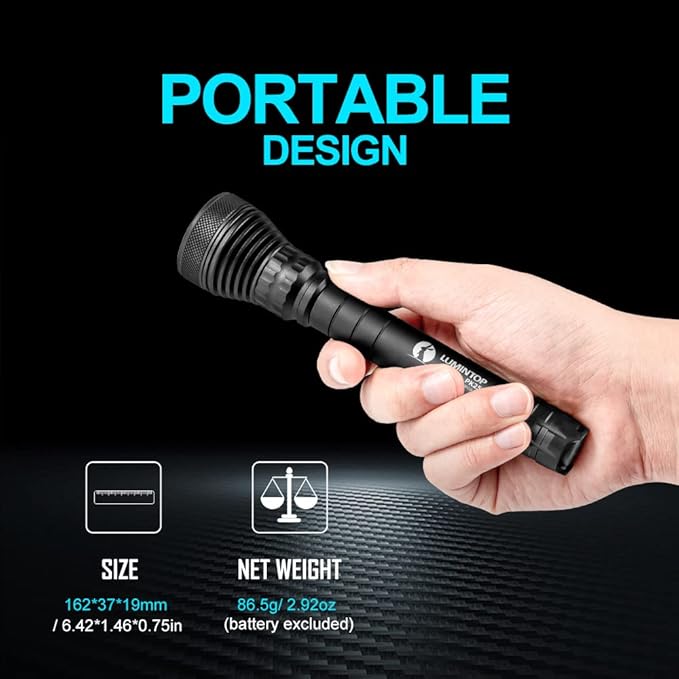 LUMINTOP PK25 EDC Flashlight, Super Bright 350 Lumens 490 Meters Dual AA LED Flashlight, 4 Modes Plus Strobe, IP68 Waterproof LED Flashlight