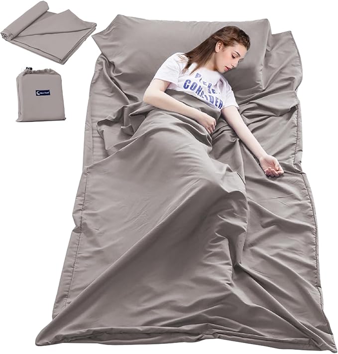 Sleeping Bag Liner Camping Sheets Travel Sheets for Hotel Lightweight Hotel Sheet Compact Sleep Bag Sack Breathable Travel Sleeping Bag for Hotels Camping Youth Picnic Adult Compact Sacks
