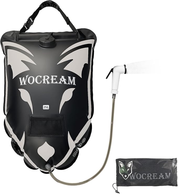 Camping Portable Solar Shower Bag, 25L, with On/Off Shower Head, for Camping, Beach Swimming, Outdoor Traveling, Camping Accessories