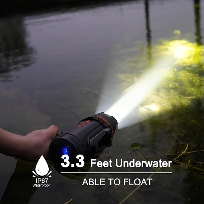 GOODSMANN Spotlight 1500 Lumen Marine Spotlight Waterproof Rechargeable Spot Lights Handheld Flashlight for Boats 9212-89202-01A