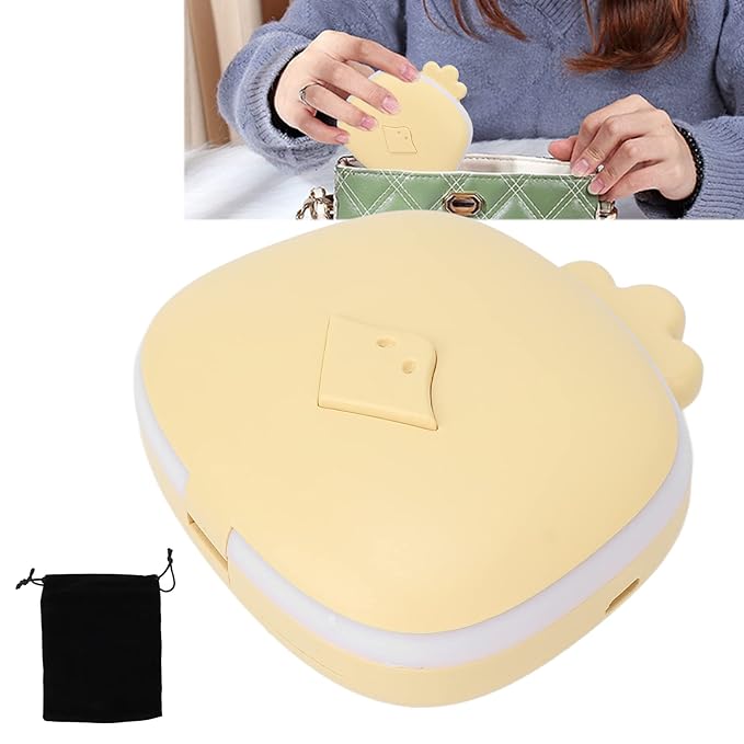 Hand Warmers Rechargeable, Electric Hand Warmer, Small Compact USB Handwarmer with Pocket Mirror Light Portable Hands Heater for Men and Women for Home Travel Use Camping Fishing(Yellow Chicken)