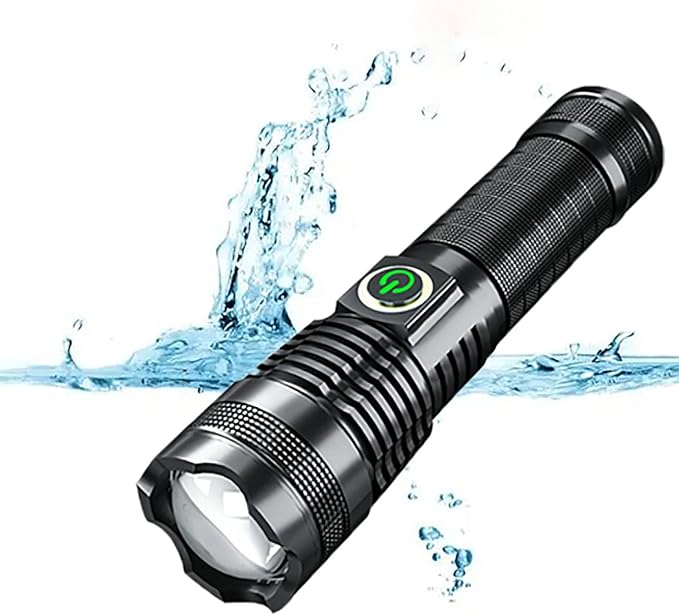 Rechargeable Flashlights High Lumens,180000 Lumens Handheld flashlights 5 Modes Zoomable Tactical Flashlight Function Waterproof Flashlights for Hiking Camping Emergency