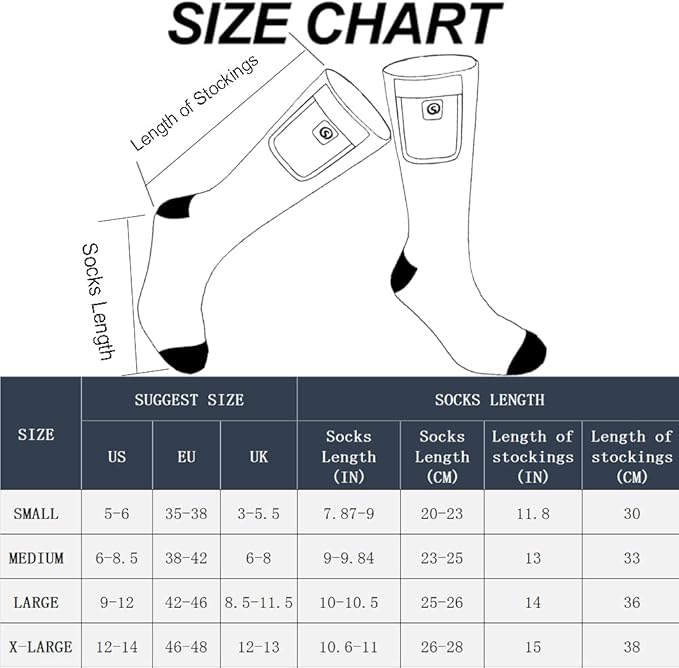 Heated Socks for Women Men,Foot Warmers Electric Rechargable Battery Heating Socks,Winter Cold Feet Hunting Ski Camping Hiking Riding Motorcycle Snowboating Thermal Warm Socks