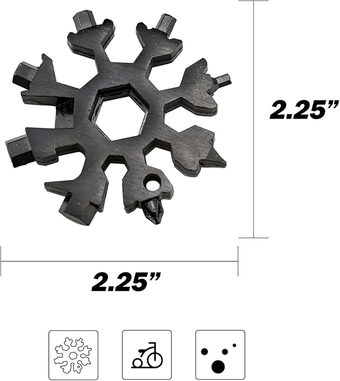 18-in-1 Snowflakes Multi Tool, Stainless Steel Keychain Multitool Portable Snowboarding Screwdriver -Bottle Opener for Christmas Gift for Mens