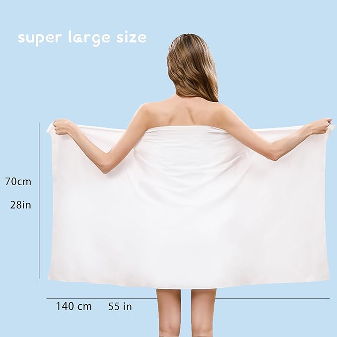 Compressed Towel Tablets - 55 * 28 in Compressed Bath Towel, 5 Psc Large Disposable Bath Towels for Travel, Compressed Cotton Bath Towels for Adults Baby Toddler Camping Hiking Swim Beach