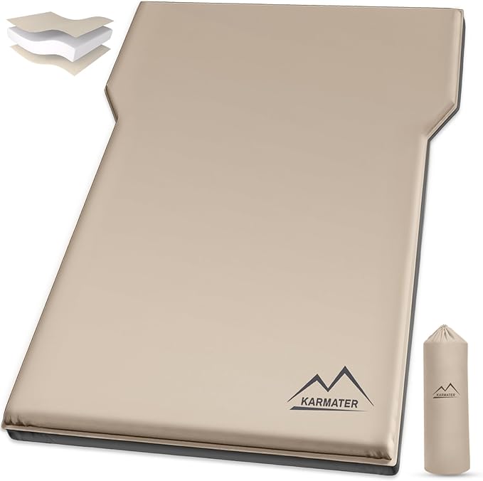 M KARMATER Self Inflating Car Sleeping Pad for Camping, Thick Memory Foam Car Camping Mattress with Pillow, 9.0 R-Value SUV Mattress Camping Bed Suitable for Car Travel, Hiking, Backpacking