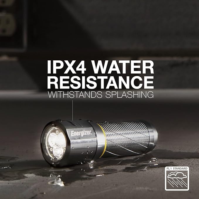 Energizer LED Tactical Metal Flashlight, Ultra Bright High Lumens, Durable Aircraft-Grade Metal Body, IPX4 Water-Resistant, 3 Modes
