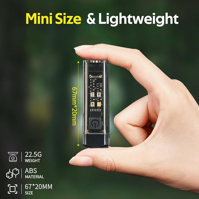 S03 Keychain Flashlight USB C Rechargeable, Mini Flashlight with Side Light, Small Pocket Keychain Light Magnetic Tail, Waterproof EDC Flashlight for Camping Dog Walking Emergency