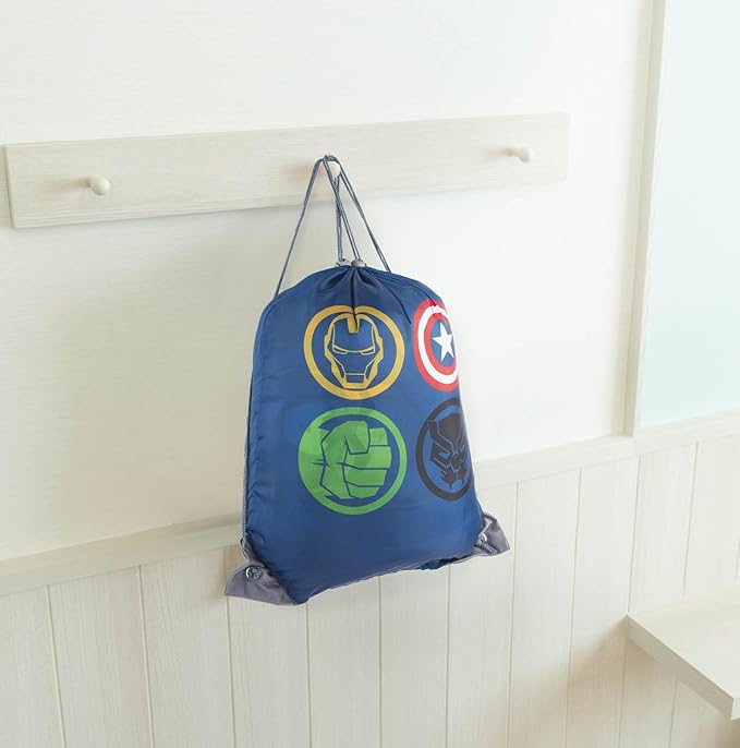 Jay Franco Marvel Avengers Battle Formation Slumber Sack - Cozy & Warm Kids Lightweight Slumber Bag/Sleeping Bag - Featuring Captain America, Iron Man, Black Panther, & Hulk