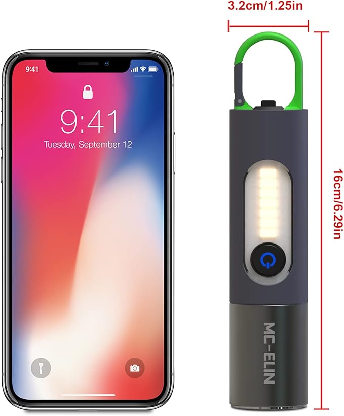 Rechargeable Flashlight,USB C High Lumens Zoomable Small LED Flashlight 4 Modes Plastic Lantern Torch with Side Light Carabineer Clip Portable Flash Lights for Camping Emergency Cycling