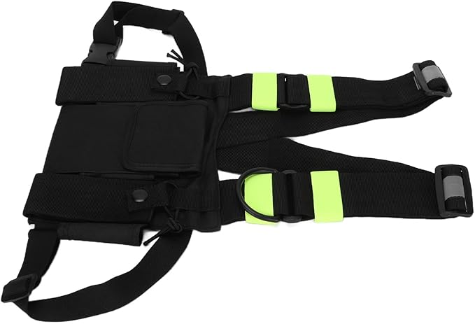 ASHATA Walkie Talkie Chest Bag Two Way Radio Universal Radio Chest Harness Bag Tactical Chest Front Pack Pouch Oxford Cloth for Hiking, Biking, Work, School, Camping