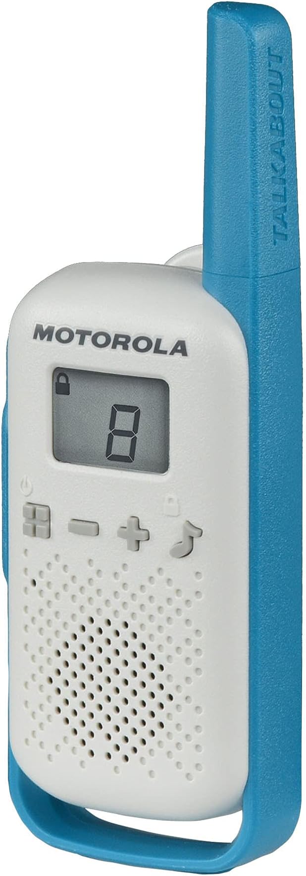 Motorola Solutions, Portable FRS, T114, Talkabout, Two-Way Radios, Battery Operated, 22 Channel, 16 Mile, White/Blue, 2 Pack