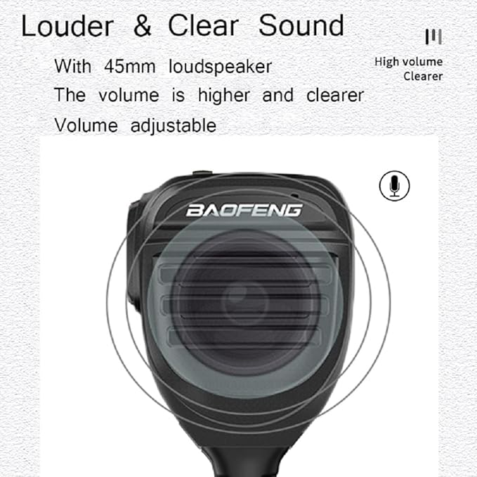 BAOFENG UV-9RPlus Ham Radio Mic SQ26W SQ27K IP57 Waterproof Remote Shoulder Mic Handheld for GMRS Two Way Radio UV-9RPRO UV-9G UV-XR