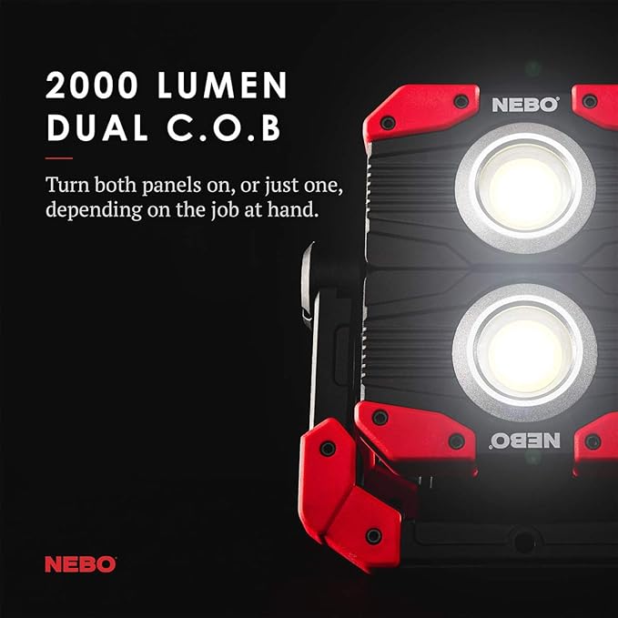 NEBO Luxtreme 500-Lumen LED Flashlight –Bright Rechargeable Flashlight with 4 Light Modes & Omni 2K Work Light: 2000 Lumen Omni-Directional Rechargeable Portable Magnetic COB LED