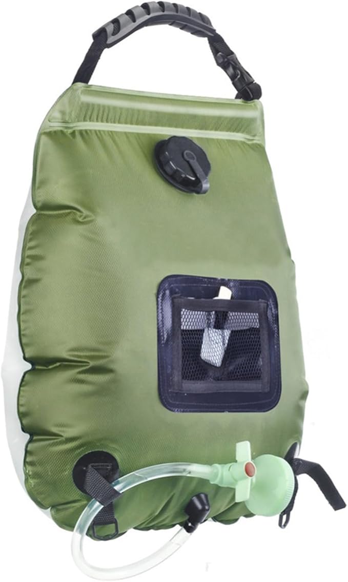 Solar Portable Shower Bag, 5 Gal/20L Compact Outdoor Heating Camping Shower Bag with On-Off Switchable Shower Head&Removable Hose Suitable for Camping, Hiking, Travel, Beach Swimming