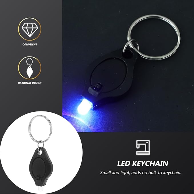 VILLCASE Led Keychain, Flashlight Key Ring Light Torch Blacklight Key Tiny Mini Small Blacklight Key Ring Light Lamp Led Flashlight Micro Torch Coin Bag Wallet