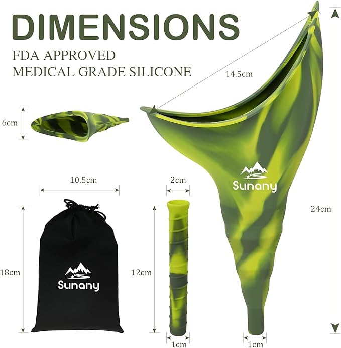 Female Urination Device, Reusable Female Urinal Silicone Women Pee Funnel Allows Women to Pee Standing Up, Portable Womens Urinal is The Perfect Companion for Camping,Outdoor,Travel