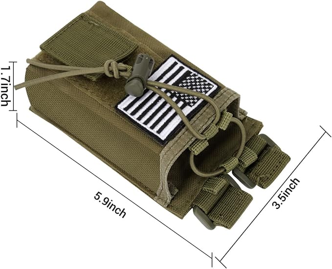 2 Pack Radio Case Radio Holder Molle Tactical Radio Holster Military Heavy Duty Radios Pouch Bag for Baofeng UV-5R F8HP UV-5R GT-3 UV-82 Two Ways Walkie Talkies Compatible with Bags Packs/Duffels