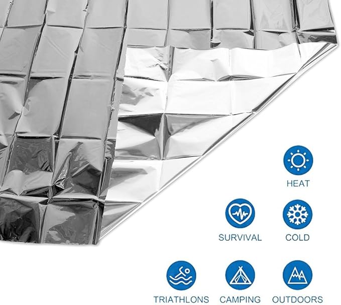Emergency Mylar Blankets - 84" X 52"(4 Pack)