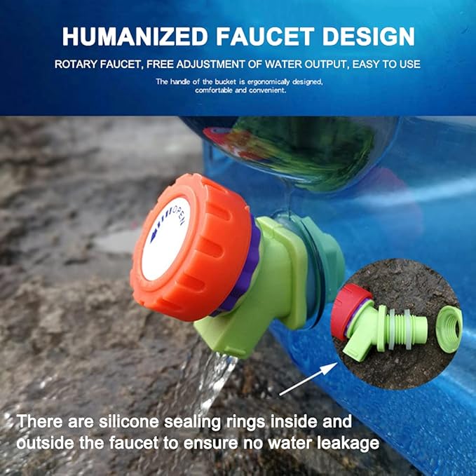 Water Storage Containers, Camping Water Container, Portable Water Tank with Faucet Camping Bucket with Tap Water Jug with Spigot BPA Free Emergency Water Storage for Outdoor Camping Hiking