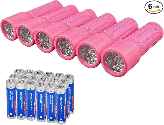 9-LED Mini Flashlight, Small Multicolor Flashlights with Lanyard, Batteries Included, for Hurricane Supplies Party Favors, Gift
