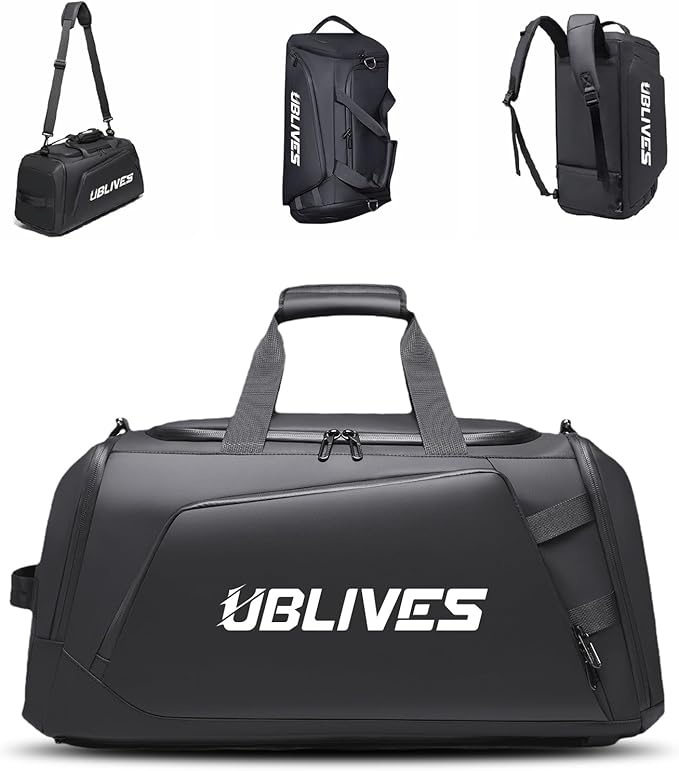 Gym Duffel Bag for Men Women with Shoe Compartment, Waterproof Sports Crossbody Bag Backpack with Dry and Wet Seperation for Travel Sports Yoga Fitness Workout