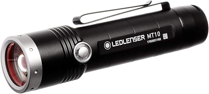 Ledlenser, MT10 Rechargeable Outdoor Flashlight, High Power LED, 1000 Lumens, Advanced Focus System for Home Use, Camping, Battery Charge Indicator