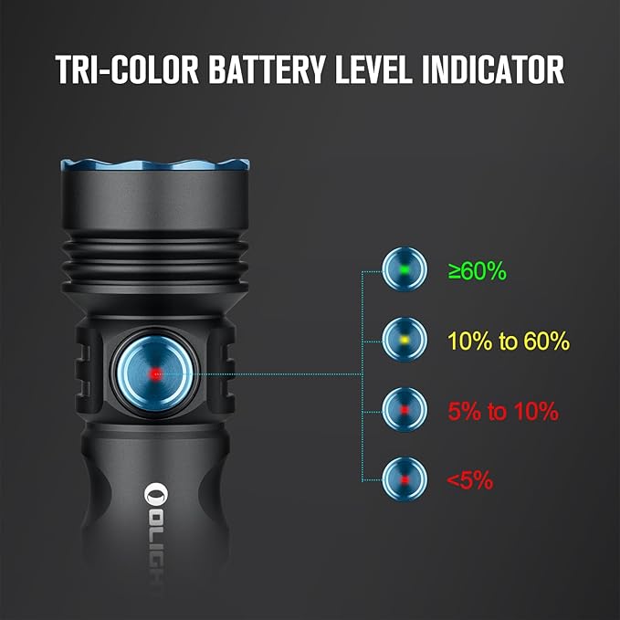 OLIGHT Seeker 4 Rechargeable Bright Flashlights, 3100 High Lumens USB-C Charging Flashlight, 400 Meters Powerful LED Long Rage Flashlight for Emergency, Camping, and Law Enforcement (Matte Black)