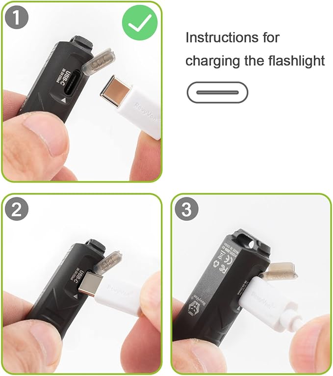 RovyVon Aurora A1 Keychain Flashlight USB C Rechargeable, Max 420 Lumen Super Bright with EDC Mini Size, 5 Mode Easy Use, Waterproof, Perfect for Camping Emergency Outdoor