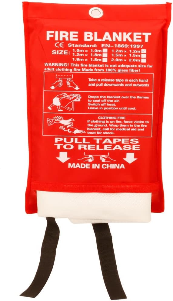 Fire Blanket for Home and kitchen, Fiberglass Emergency Fire Blanket Fire Suppression Blanket, Flame Retardant Fire Safety Blanket for Kitchen Home House Car Office Warehouse, 1 Pack (47" x 47")