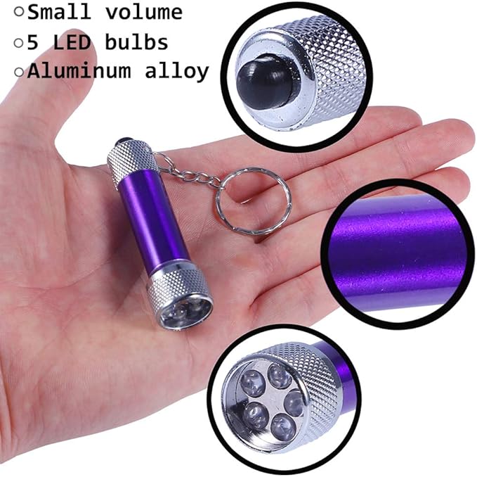 Antner 18pcs Mini Flashlights Keychain 5 Bulbs LED Keychain Toy for Kids Party Favors, Camping, Travel, Home or Office(Battery Included)