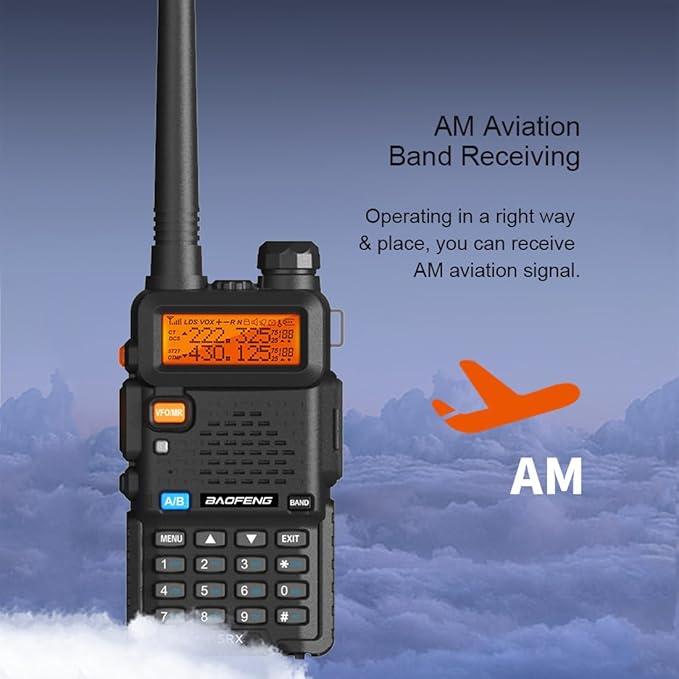 BAOFENG Ham Radio Handheld Tri-Band 5RX Upgraded of UV-5R Long Range Walkie Talkies for Adults Portable Two Way Radio for Camping, Hiking, Trip, Frequency Copy, AirBand, Chirp Compatible