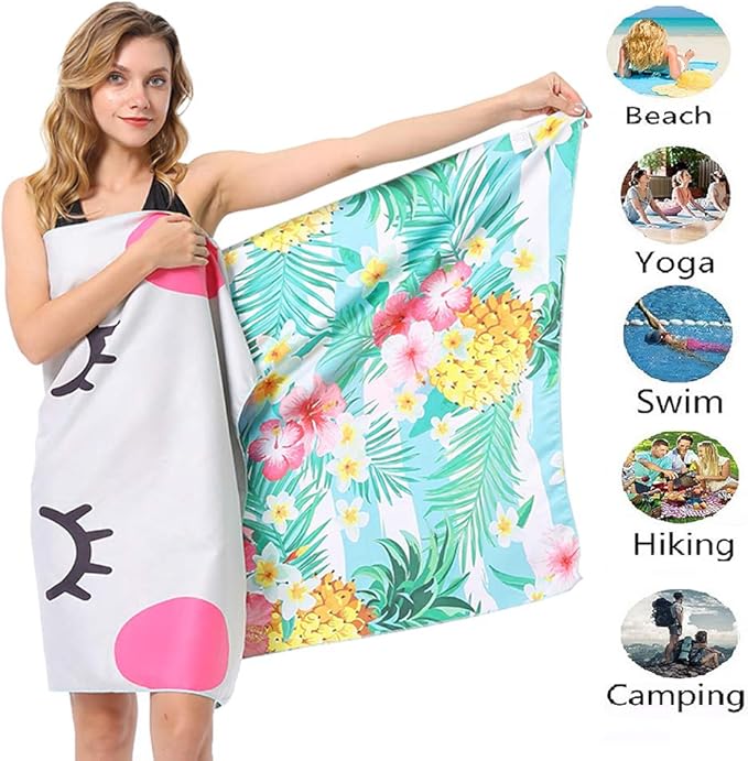 HAOKUN Unicorn Microfiber Beach Towel Large