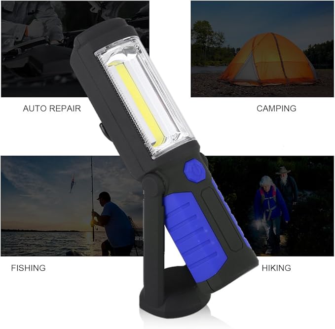LED Work Light,COB LED Flashlight,Portable Flashlight,with Magnetic Stand for Car Repair, Home, Garage, Emergency and Outdoor Camping (Blue), COB LED Flashlight,LED Work Light,Portable FlashliCOB