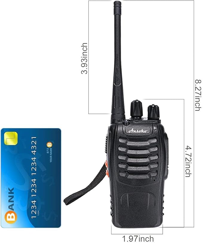 Long Range Walkie Talkies Rechargeable Two Way Radios 16-Channel UHF 2-Way Radio for Adults (Pack of 4)